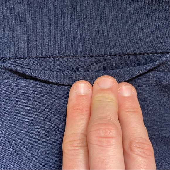 Catherines Navy Blue Flat Front Right Fit Curvy Trouser Slacks 24W Petite - Picture 6 of 12